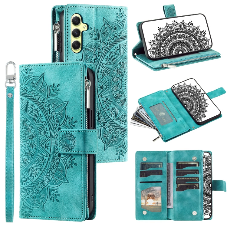 Multi-Card Totem Zipper Leather Phone Case