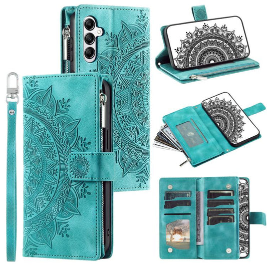 Multi-Card Totem Zipper Leather Phone Case