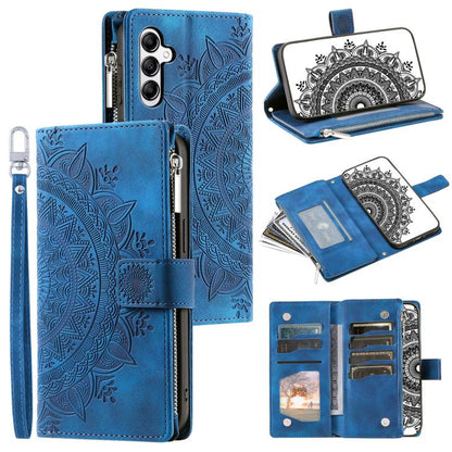 Multi-Card Totem Zipper Leather Phone Case