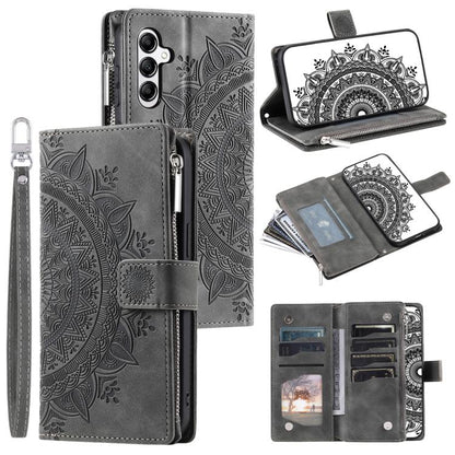 Multi-Card Totem Zipper Leather Phone Case