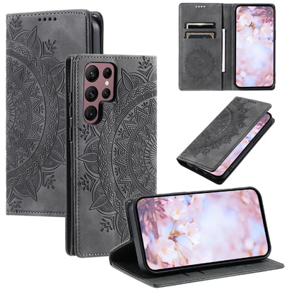 Totem Embossed Magnetic Leather Phone Case