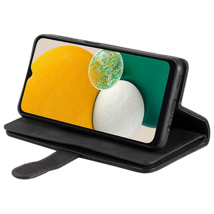 Nine Card Zipper Bag Leather Phone Case with Lanyard