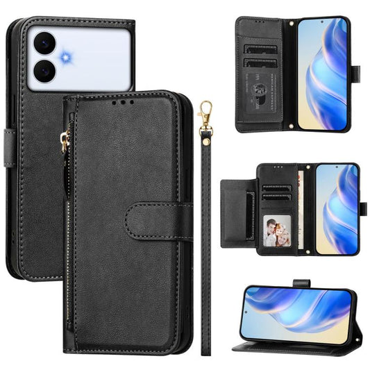 Multi-Card Slots Zipper Wallet Leather Phone Case