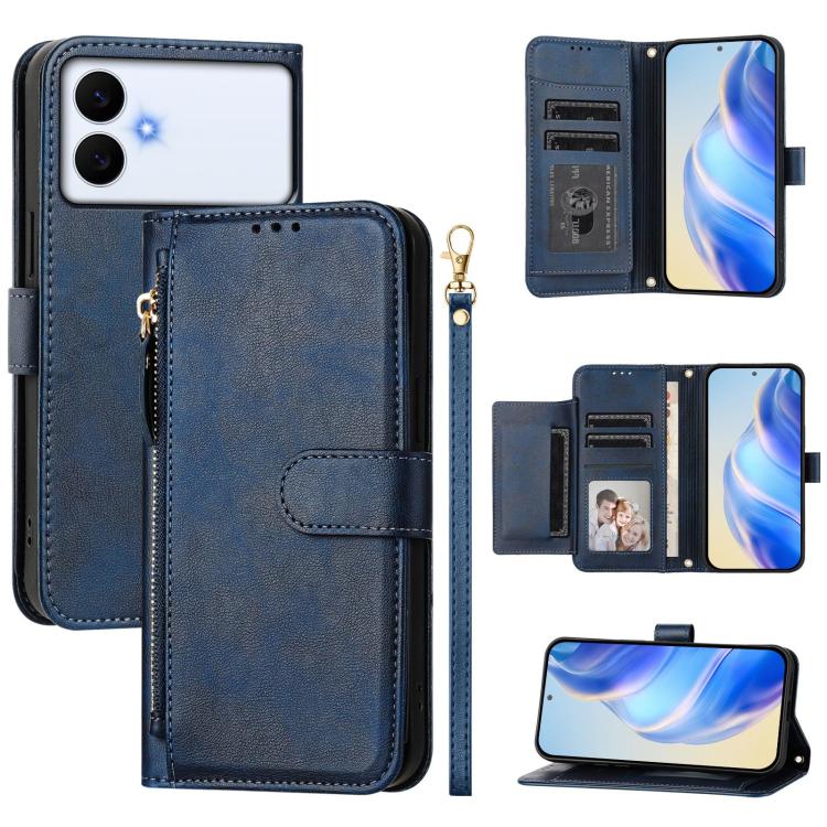 Multi-Card Slots Zipper Wallet Leather Phone Case
