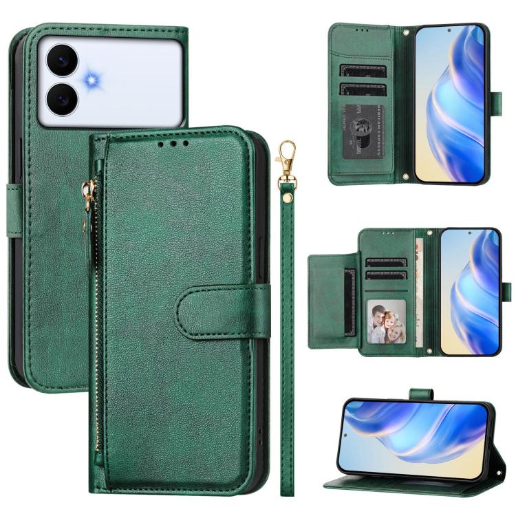 Multi-Card Slots Zipper Wallet Leather Phone Case