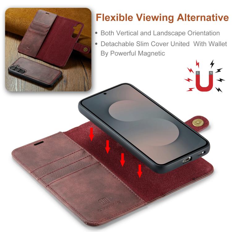 DG.MING Crazy Horse Texture Detachable Magnetic Leather Case