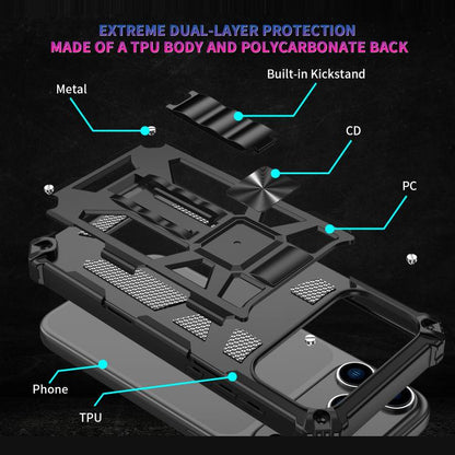 Armor Shockproof TPU + PC Magnetic Phone Case with Holder