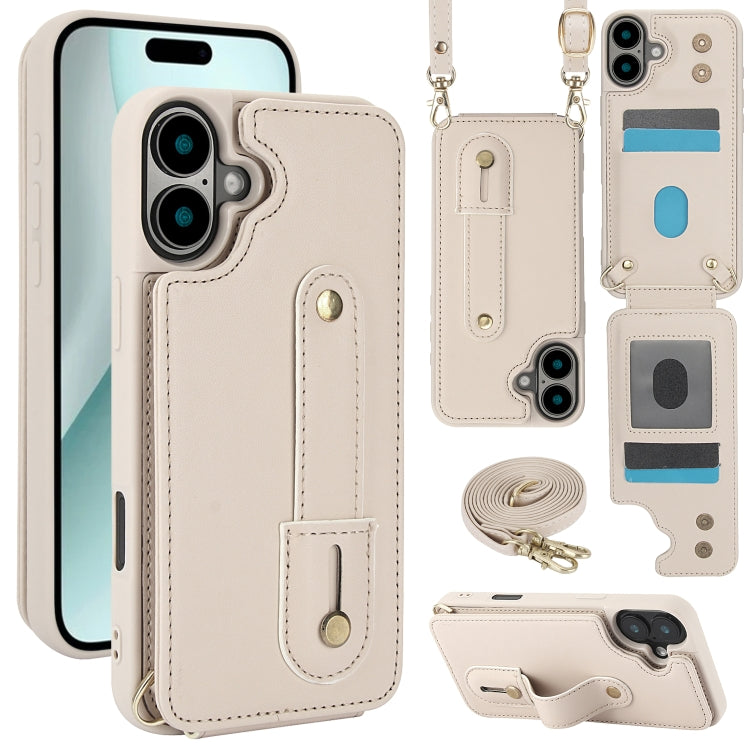 Wristband Vertical Flip Wallet Back Cover Phone Case with Long Lanyard