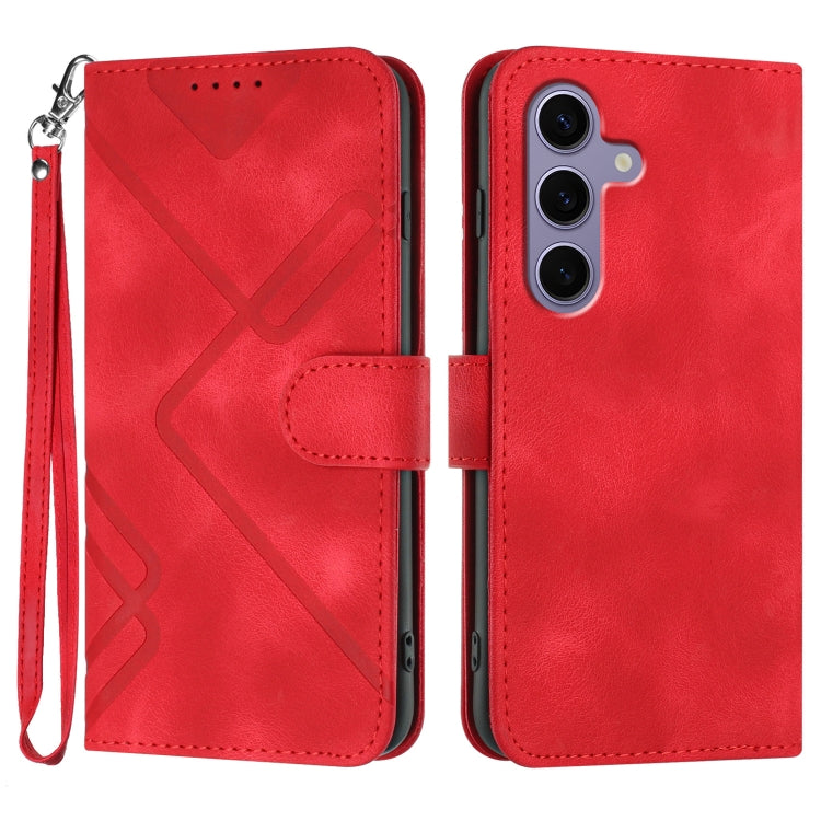 Line Pattern Skin Feel Leather Phone Case