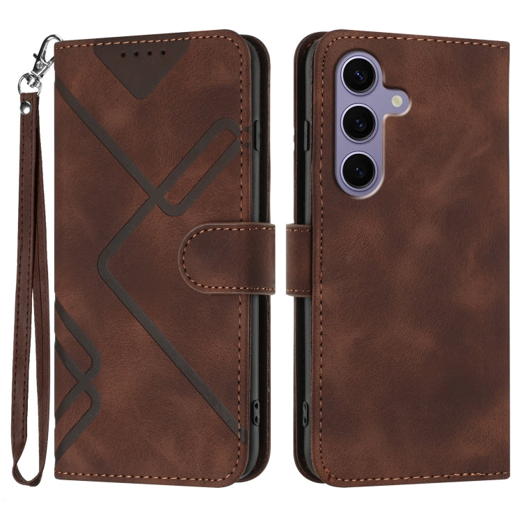 Line Pattern Skin Feel Leather Phone Case