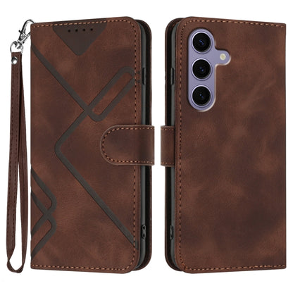 Line Pattern Skin Feel Leather Phone Case