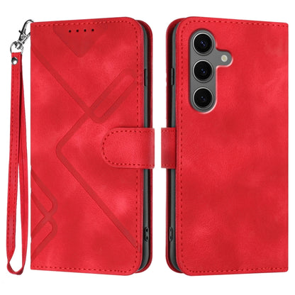 Line Pattern Skin Feel Leather Phone Case