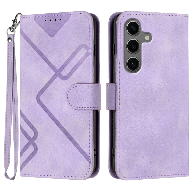 Line Pattern Skin Feel Leather Phone Case