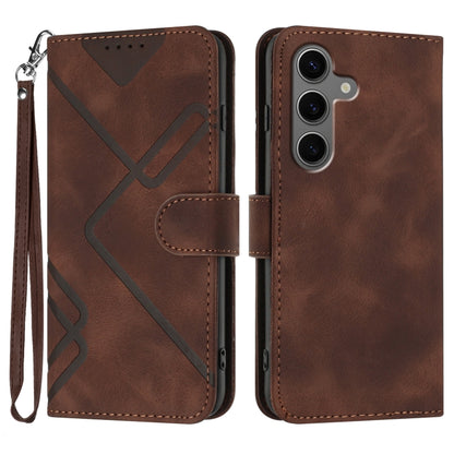 Line Pattern Skin Feel Leather Phone Case