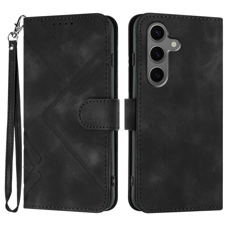 Line Pattern Skin Feel Leather Phone Case