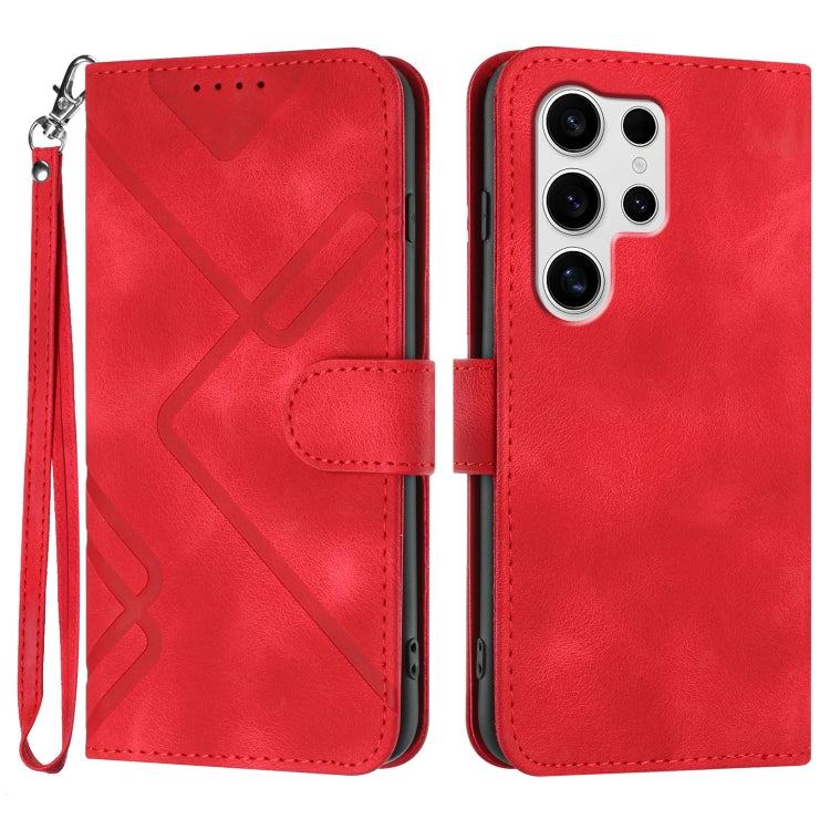 Line Pattern Skin Feel Leather Phone Case