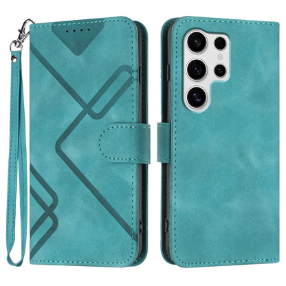 Line Pattern Skin Feel Leather Phone Case