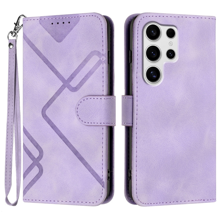 Line Pattern Skin Feel Leather Phone Case