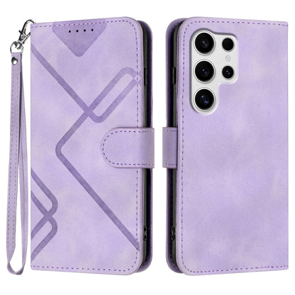 Line Pattern Skin Feel Leather Phone Case