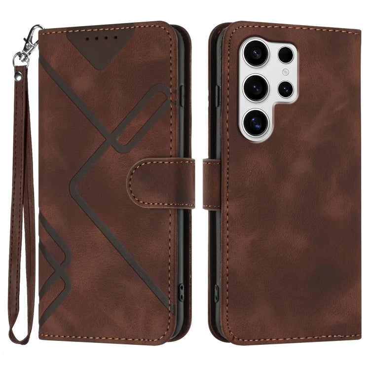 Line Pattern Skin Feel Leather Phone Case