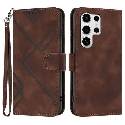 Line Pattern Skin Feel Leather Phone Case