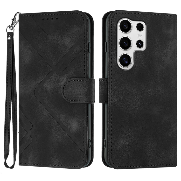 Line Pattern Skin Feel Leather Phone Case