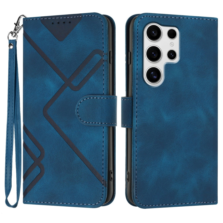 Line Pattern Skin Feel Leather Phone Case