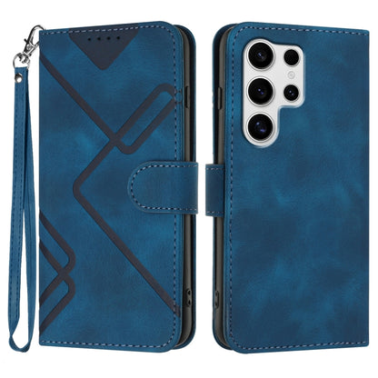 Line Pattern Skin Feel Leather Phone Case