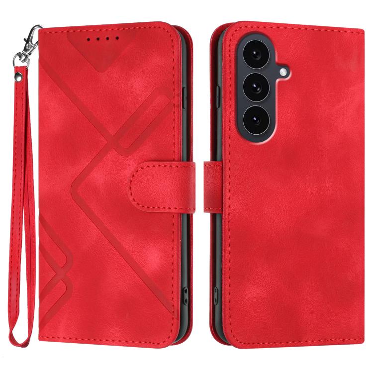 Line Pattern Skin Feel Leather Phone Case
