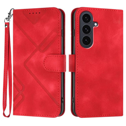 Line Pattern Skin Feel Leather Phone Case
