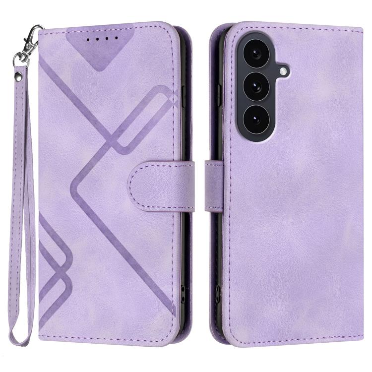 Line Pattern Skin Feel Leather Phone Case