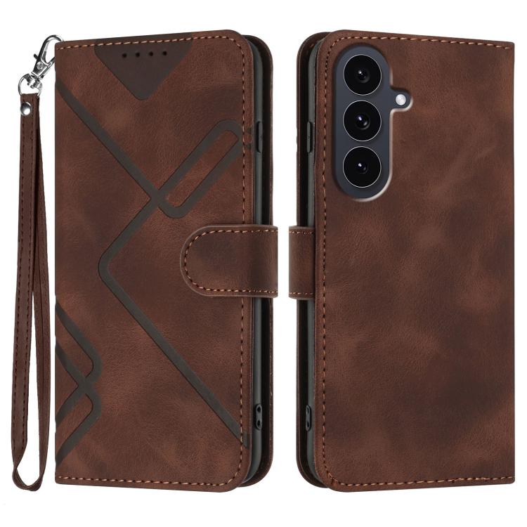 Line Pattern Skin Feel Leather Phone Case