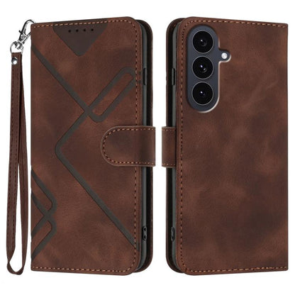 Line Pattern Skin Feel Leather Phone Case