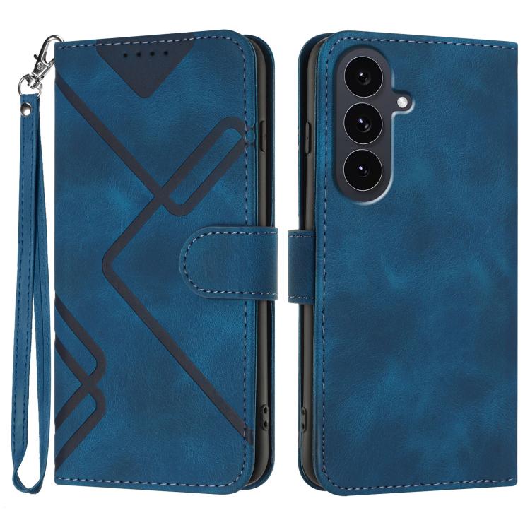 Line Pattern Skin Feel Leather Phone Case