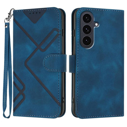 Line Pattern Skin Feel Leather Phone Case