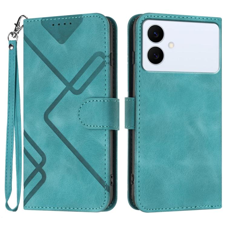 Line Pattern Skin Feel Leather Phone Case