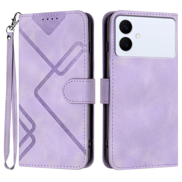 Line Pattern Skin Feel Leather Phone Case