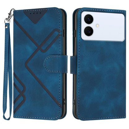 Line Pattern Skin Feel Leather Phone Case