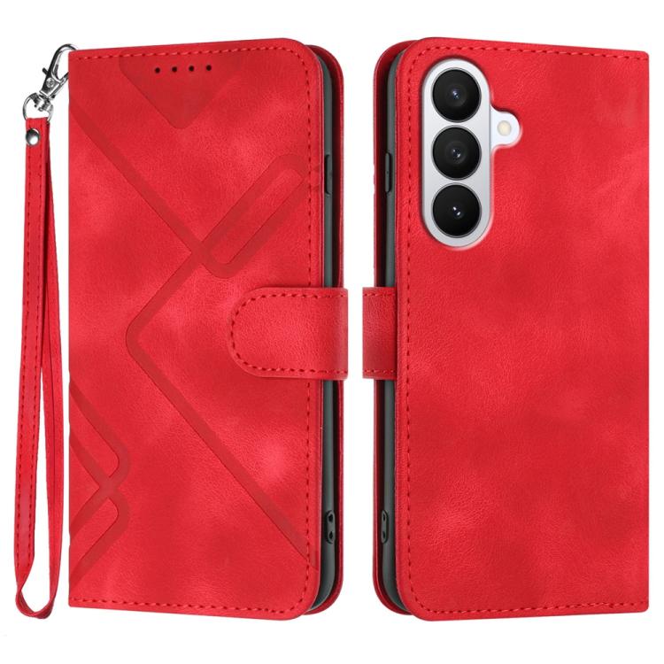 Line Pattern Skin Feel Leather Phone Case