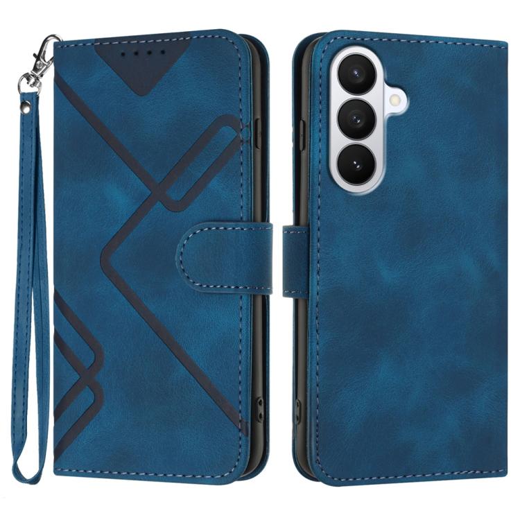 Line Pattern Skin Feel Leather Phone Case