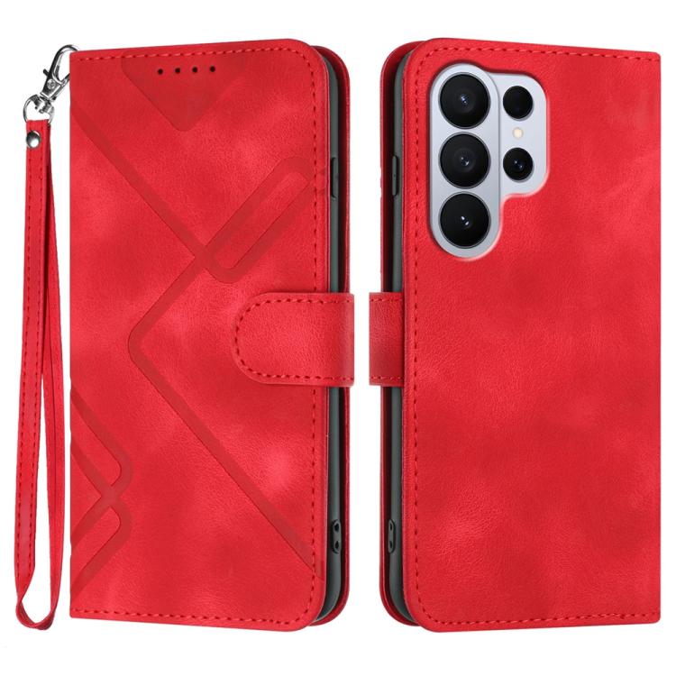 Line Pattern Skin Feel Leather Phone Case