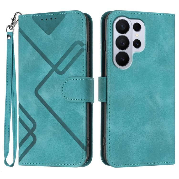 Line Pattern Skin Feel Leather Phone Case
