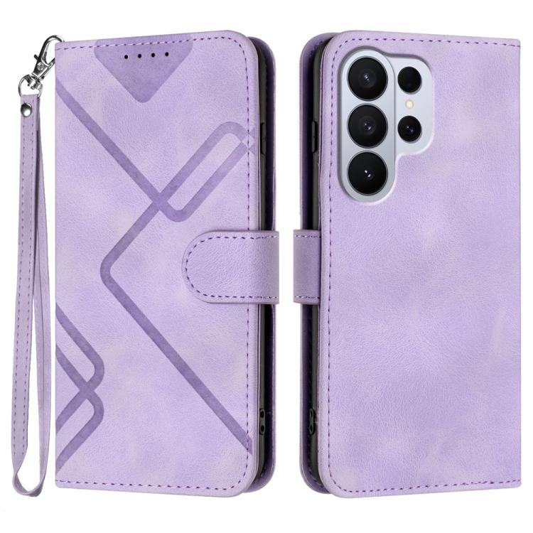 Line Pattern Skin Feel Leather Phone Case