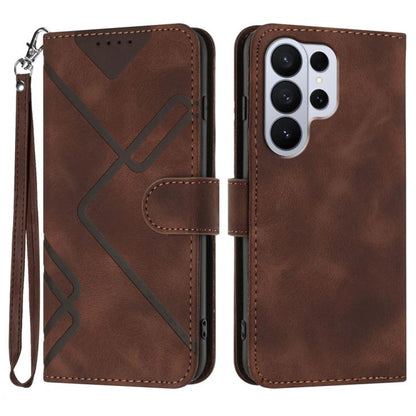 Line Pattern Skin Feel Leather Phone Case