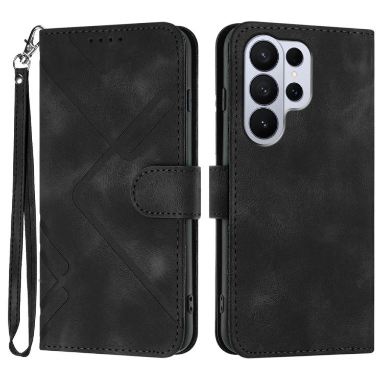 Line Pattern Skin Feel Leather Phone Case
