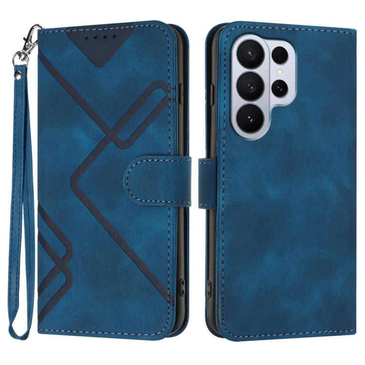 Line Pattern Skin Feel Leather Phone Case