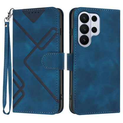 Line Pattern Skin Feel Leather Phone Case