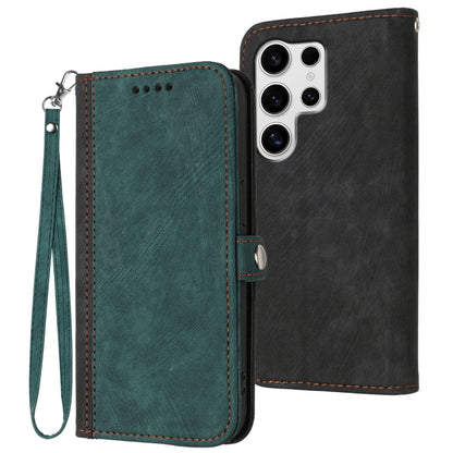 Side Buckle Double Fold Hand Strap Leather Phone Case