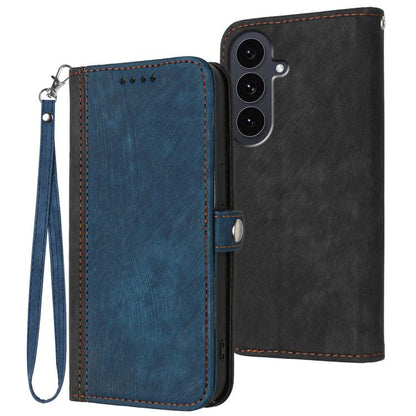 Side Buckle Double Fold Hand Strap Leather Phone Case
