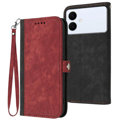 Side Buckle Double Fold Hand Strap Leather Phone Case